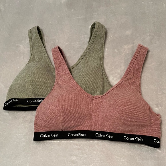 Calvin Klein Other - 2 Calvin Klein Ribbed Lightly Lined Bralettes- Small